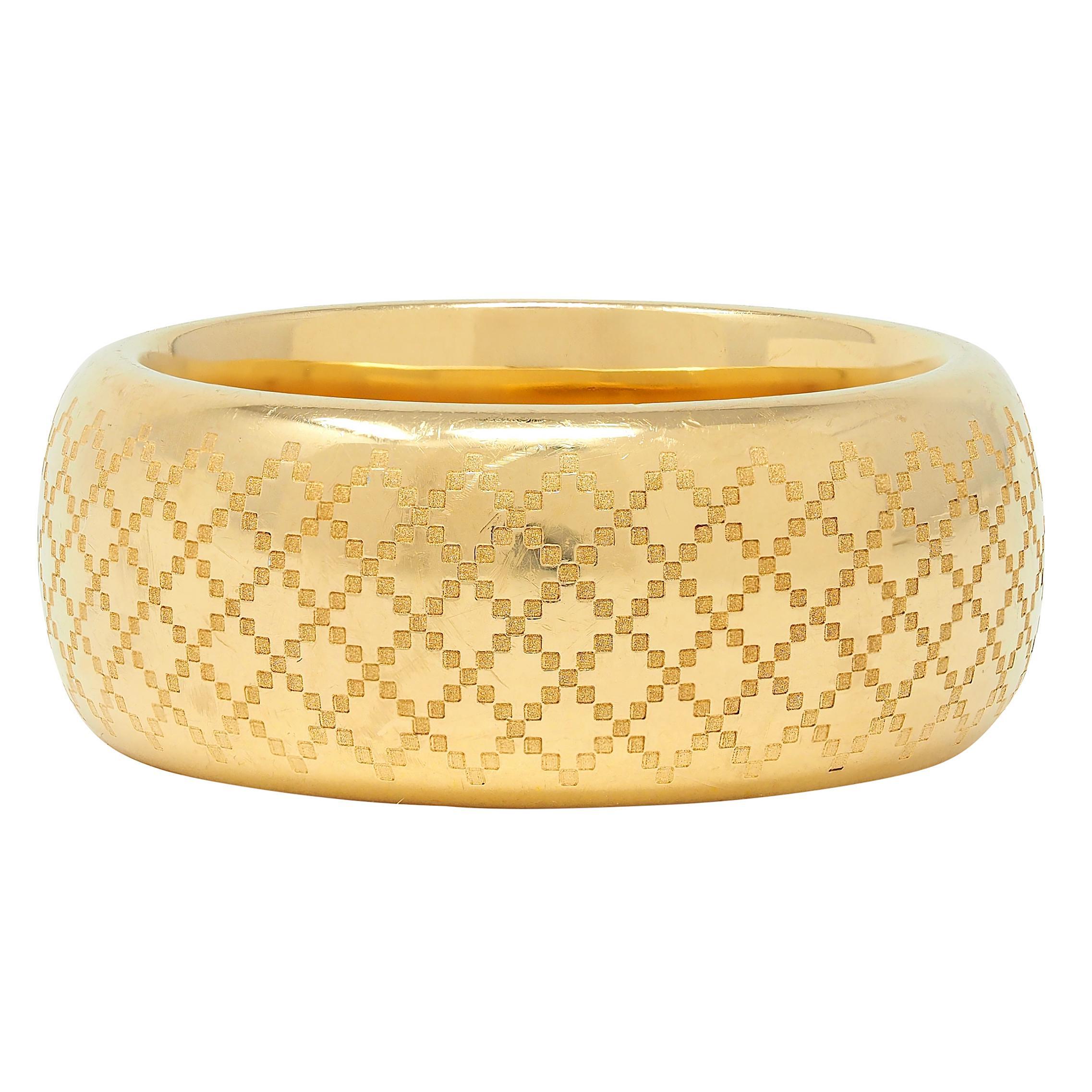 Bague à large bandeau en or jaune 18 carats Diamantissima de Gucci Contemporary Excellent état - En vente à Philadelphia, PA