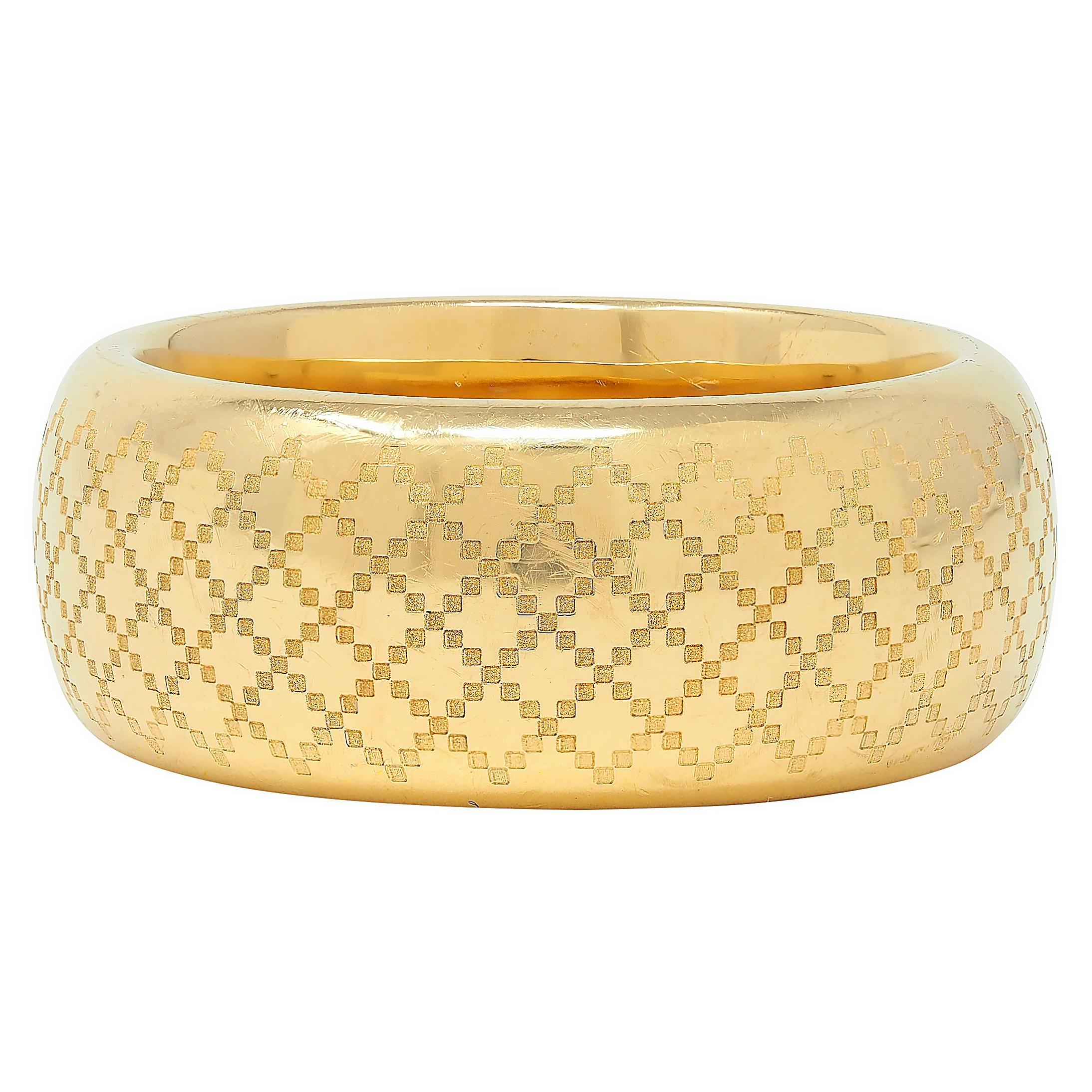 Bague à large bandeau en or jaune 18 carats Diamantissima de Gucci Contemporary Unisexe en vente