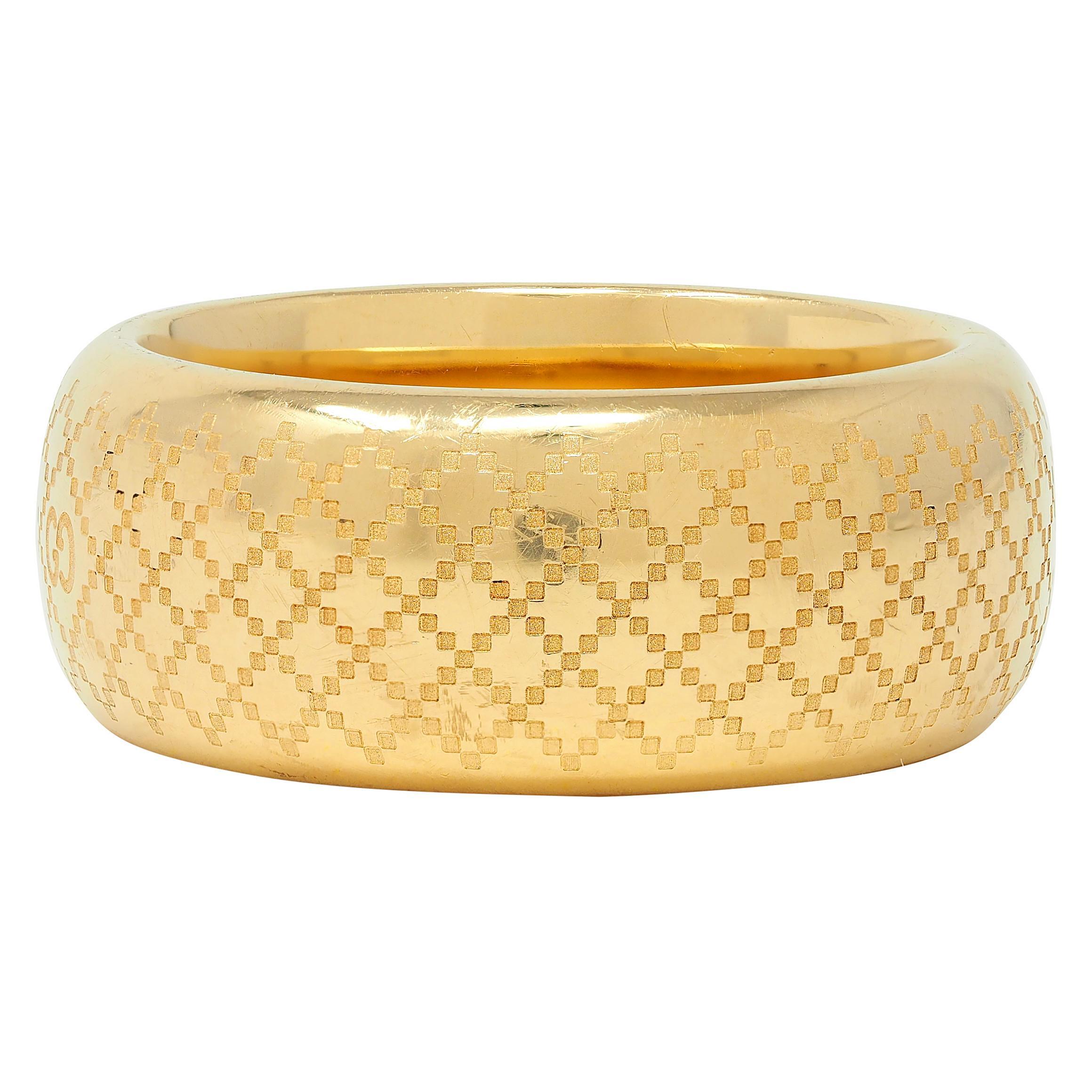 Bague à large bandeau en or jaune 18 carats Diamantissima de Gucci Contemporary en vente 1