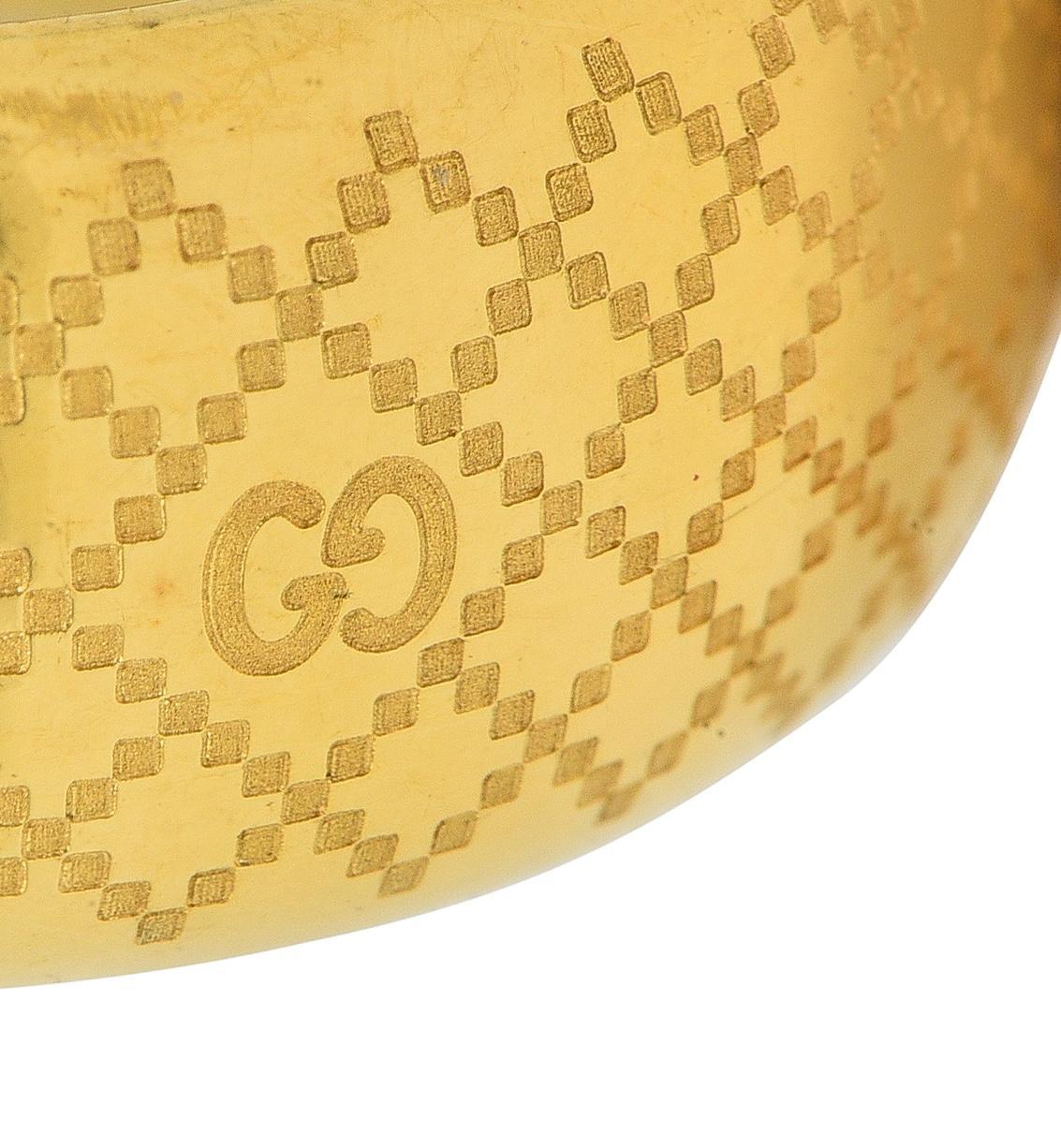 Gucci Contemporary 18 Karat Yellow Gold Diamantissima Wide Band Ring For Sale 3