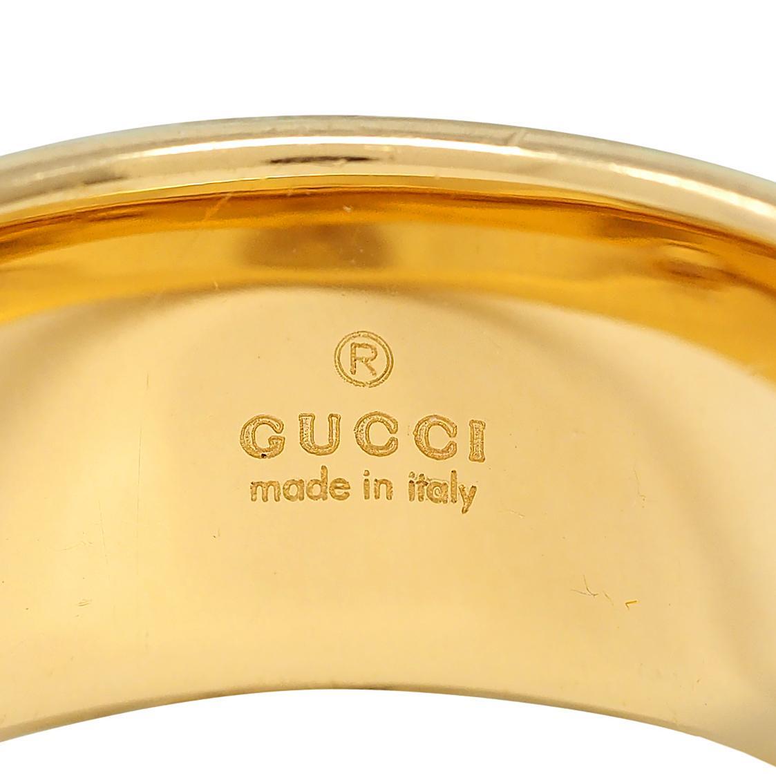 Bague à large bandeau en or jaune 18 carats Diamantissima de Gucci Contemporary en vente 2