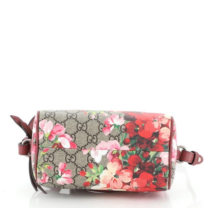 Gucci Convertible Boston Bag Blooms Print GG Coated Canvas Nano In Good Condition In NY, NY