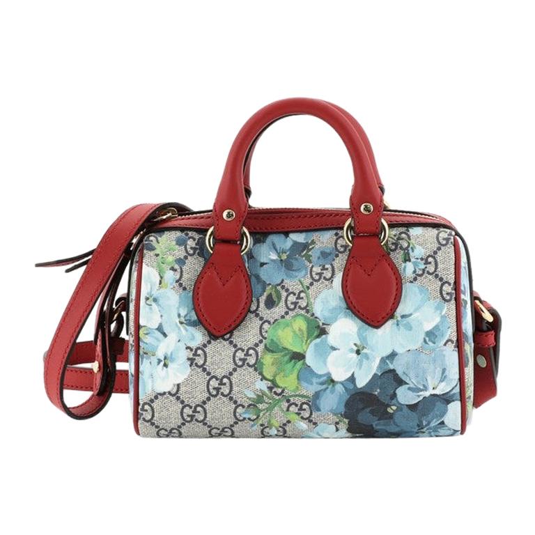 Gucci Convertible Boston Bag Blooms Print GG Coated Canvas Nano