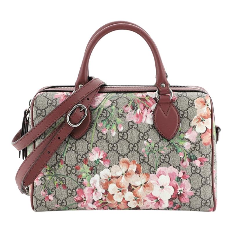 Gucci Convertible Boston Bag Blooms Print GG Coated Canvas Small 