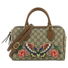 Gucci Convertible Boston Bag Embroidered GG Coated Canvas Small