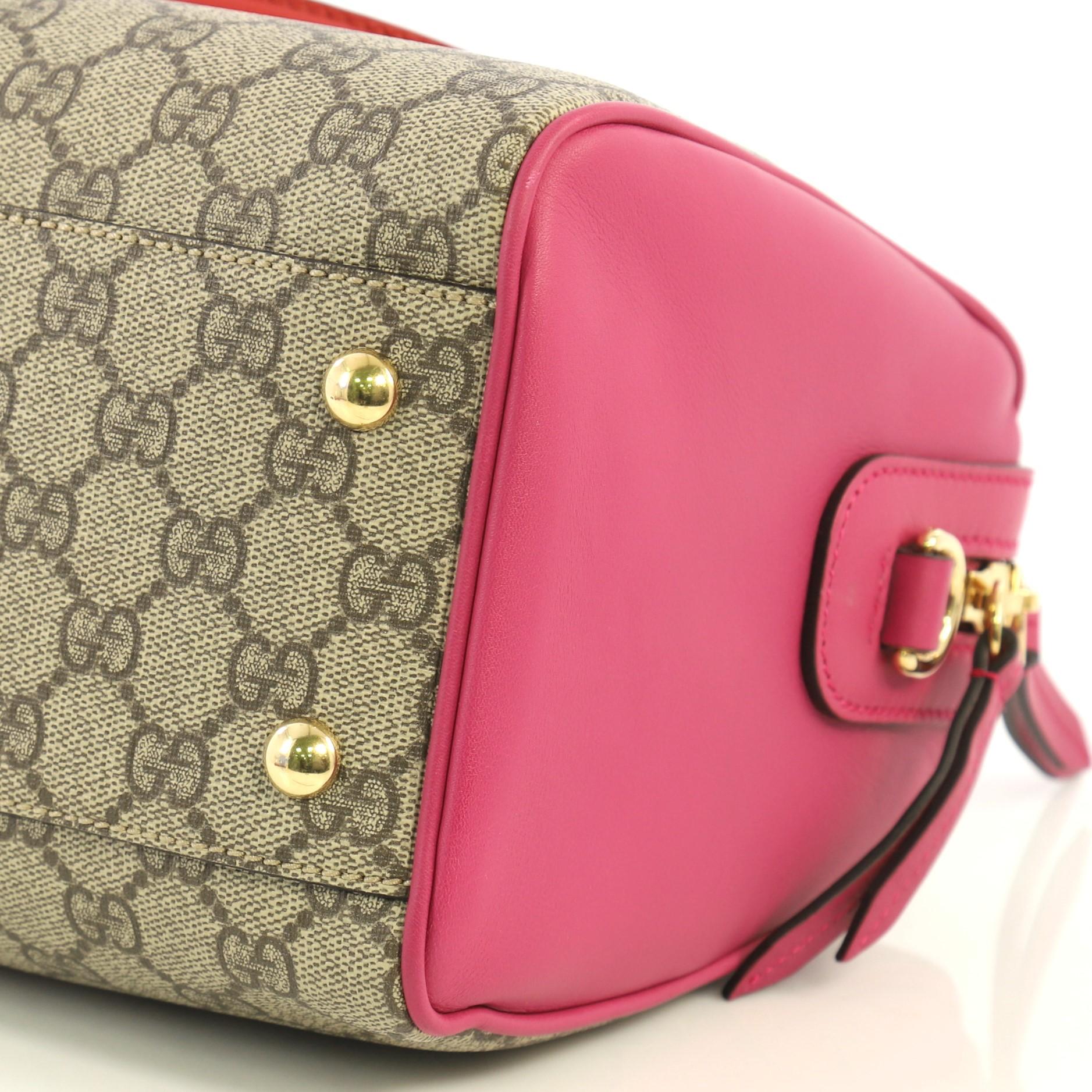 Women's Gucci Convertible Boston Bag GG Coated Canvas and Leather Small