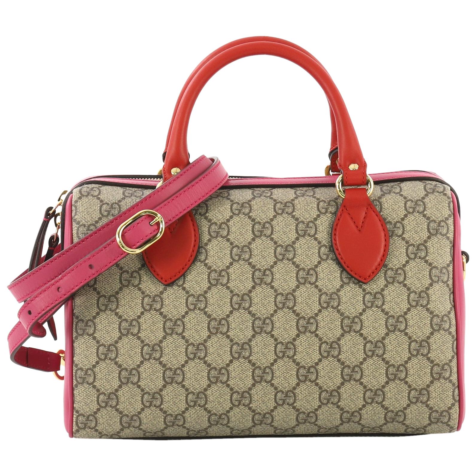 Gucci Convertible Boston Bag GG Coated Canvas and Leather Small