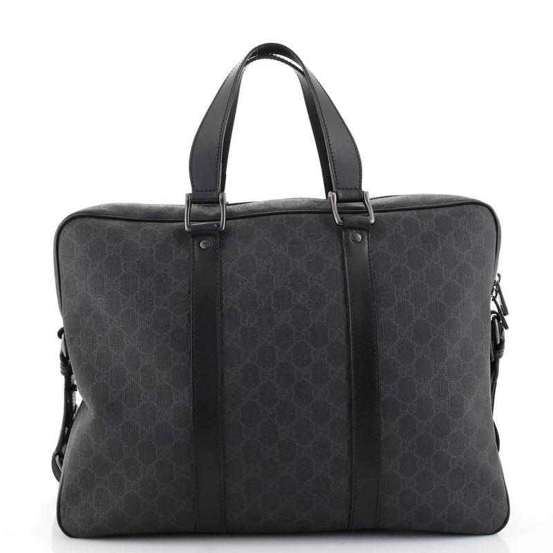 Gucci Convertible Aktentasche GG aus beschichtetem Segeltuch Medium (Schwarz)