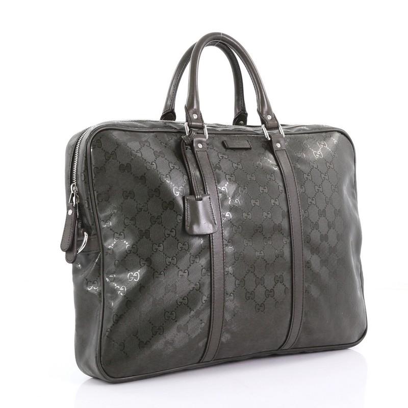 Black Gucci Convertible Briefcase GG Imprime Large