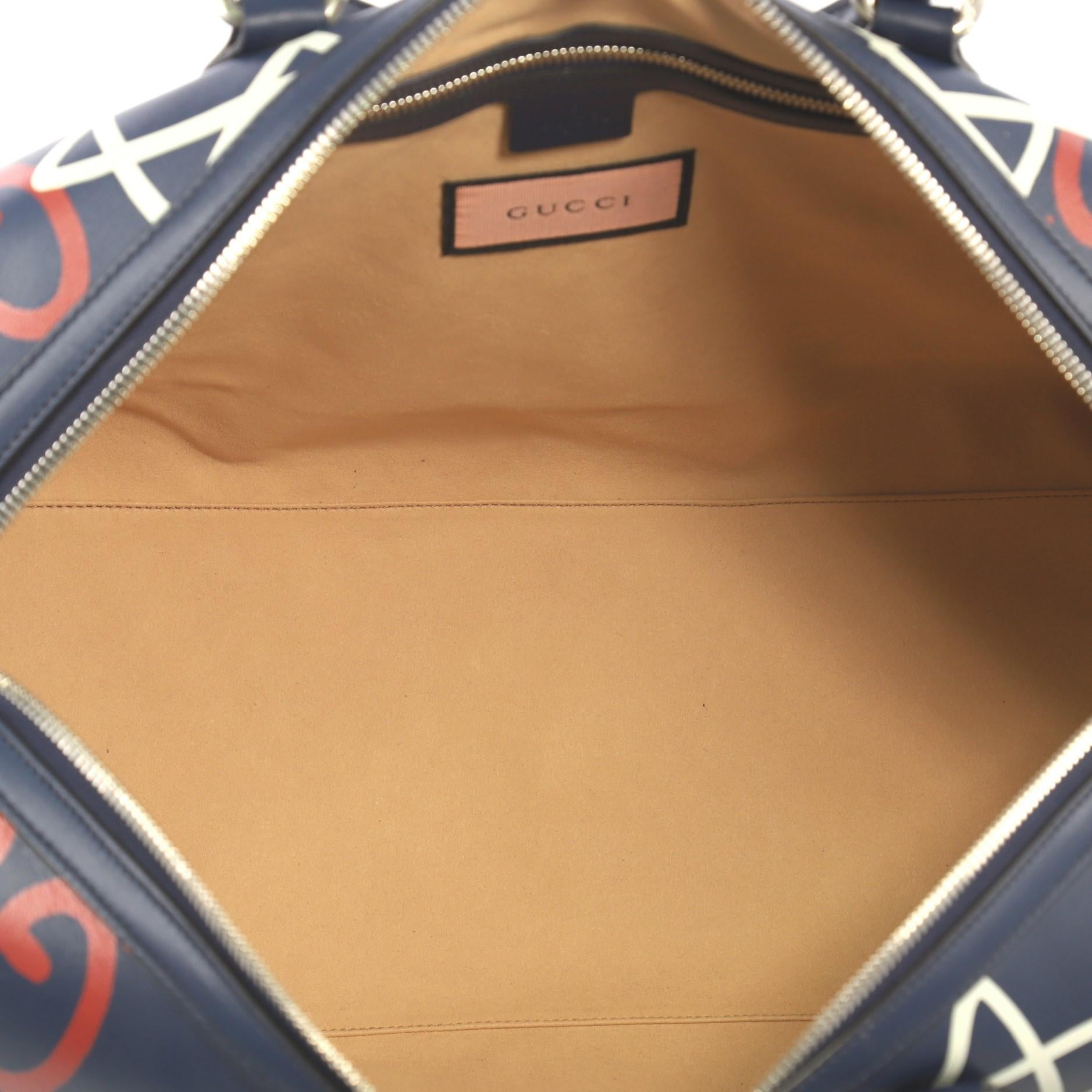 Black Gucci Convertible Duffle Bag GucciGhost Leather
