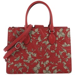 Gucci Convertible Gusset Tote Arabesque GG Coated Canvas Medium