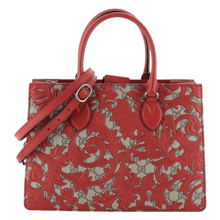 Gucci Convertible Gusset Tote Arabesque GG Coated Canvas Medium