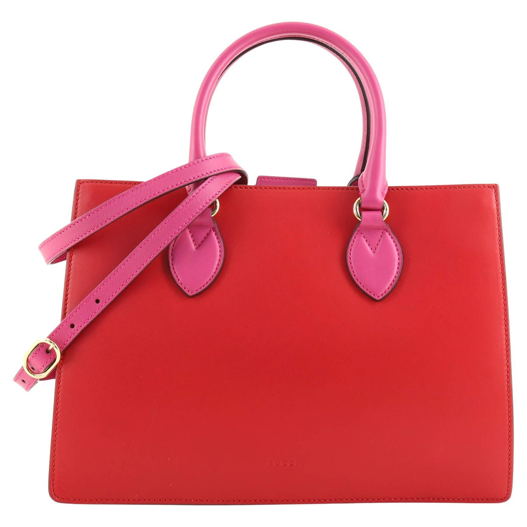 Gucci Convertible Gusset Tote Leather Medium