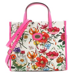 Gucci Convertible Open Tote Flora Canvas Small