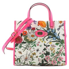 Gucci Convertible Open Tote Flora Canvas Small