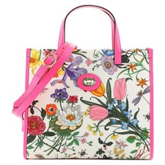 Gucci Convertible Open Tote Flora Canvas Small