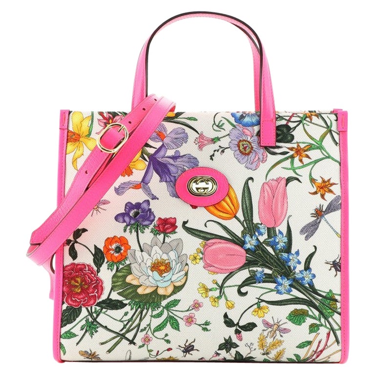 Gucci Convertible Open Tote Flora Canvas Small at 1stDibs