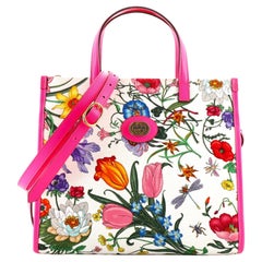 Gucci Convertible Open Tote Flora Canvas Small