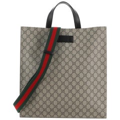 Gucci Convertible Soft Open Tote GG Coated Canvas Tall