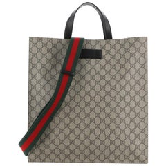  Gucci Convertible Soft Open Tote GG Coated Canvas Tall