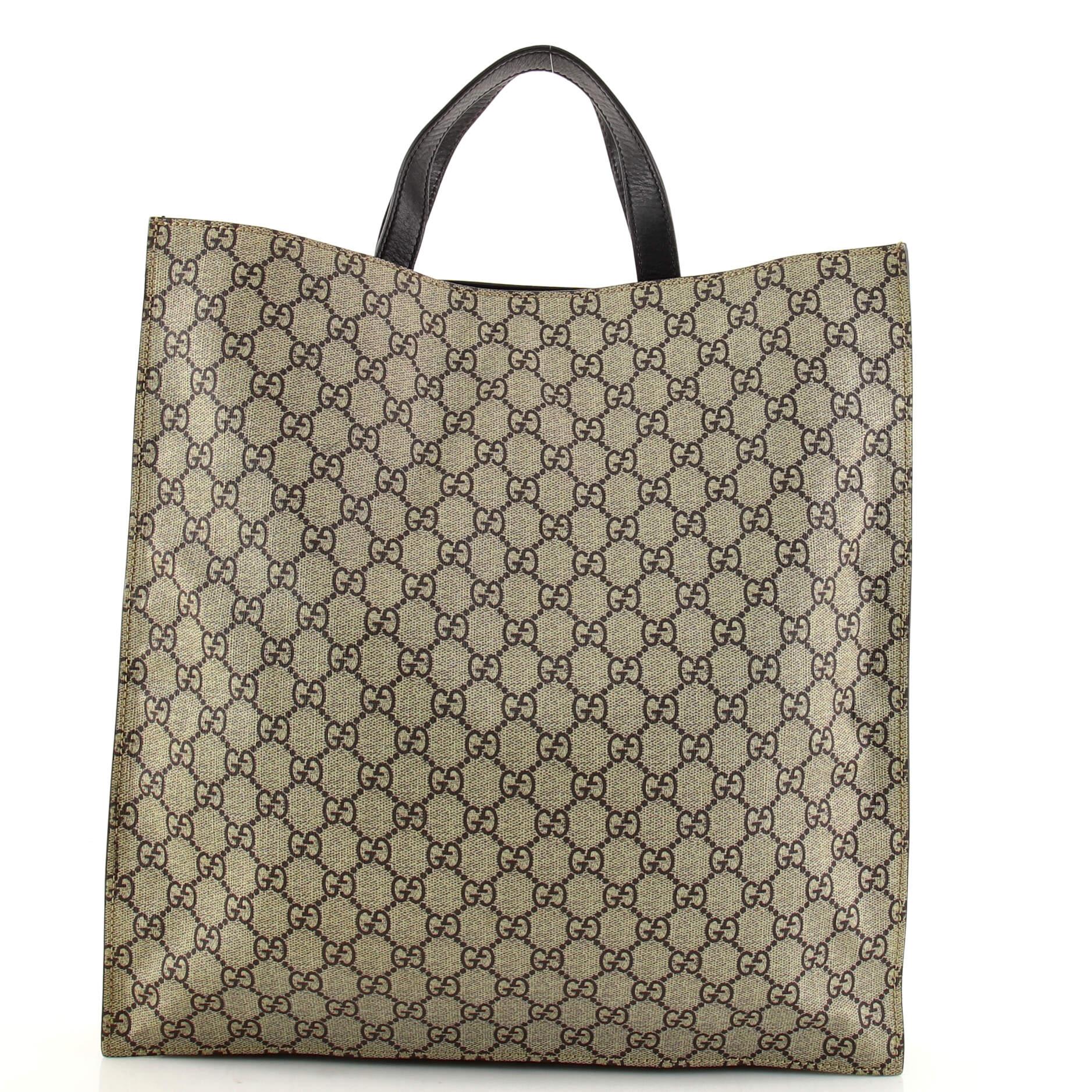 Gucci Convertible Soft Open Tote Printed GG Coated Canvas Tall In Good Condition In NY, NY
