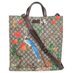 Gucci Convertible Soft Open Tote Tian Print GG Coated Canvas Tall