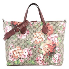 Gucci Convertible Soft Tote Blooms Print GG Coated Canvas Medium
