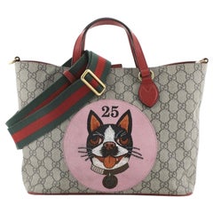 Gucci Convertible Soft Tote Bosco Print GG Coated Canvas Small