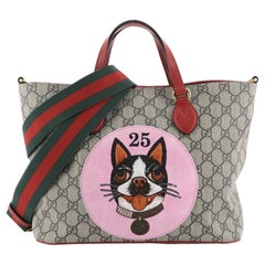 Gucci Convertible Soft Tote Bosco Print GG Coated Canvas Small