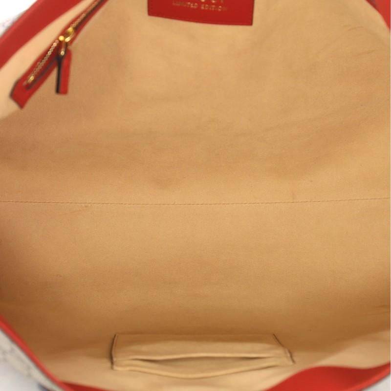 Gucci Convertible Soft Tote Embroidered GG Coated Canvas Medium 1