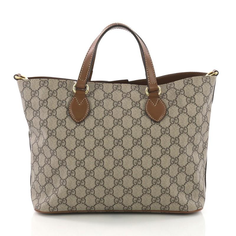 Gucci Convertible Soft Tote GG Coated Canvas Small In Good Condition In NY, NY