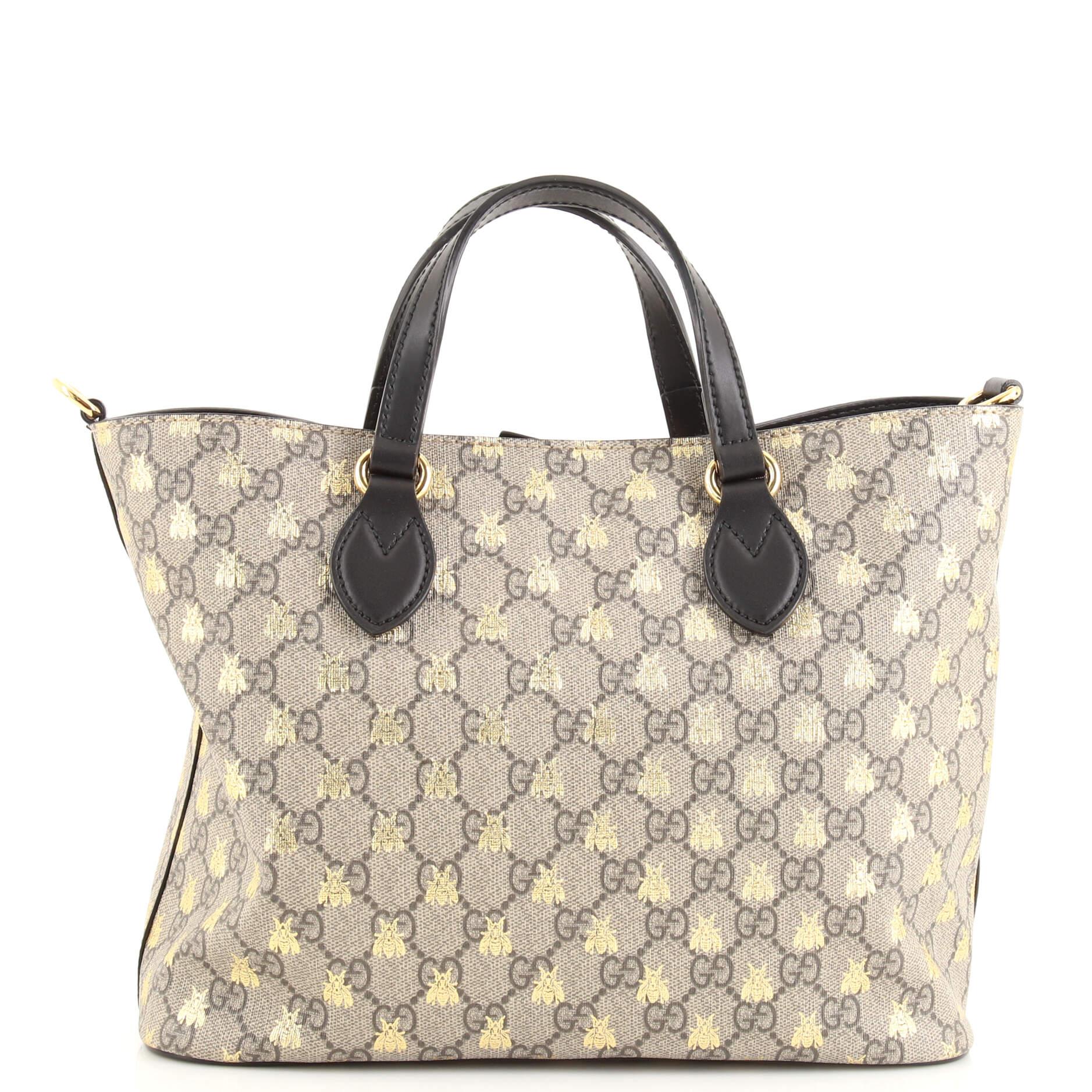 Gucci Convertible Soft Tote Printed GG Coated Canvas Small In Good Condition For Sale In NY, NY