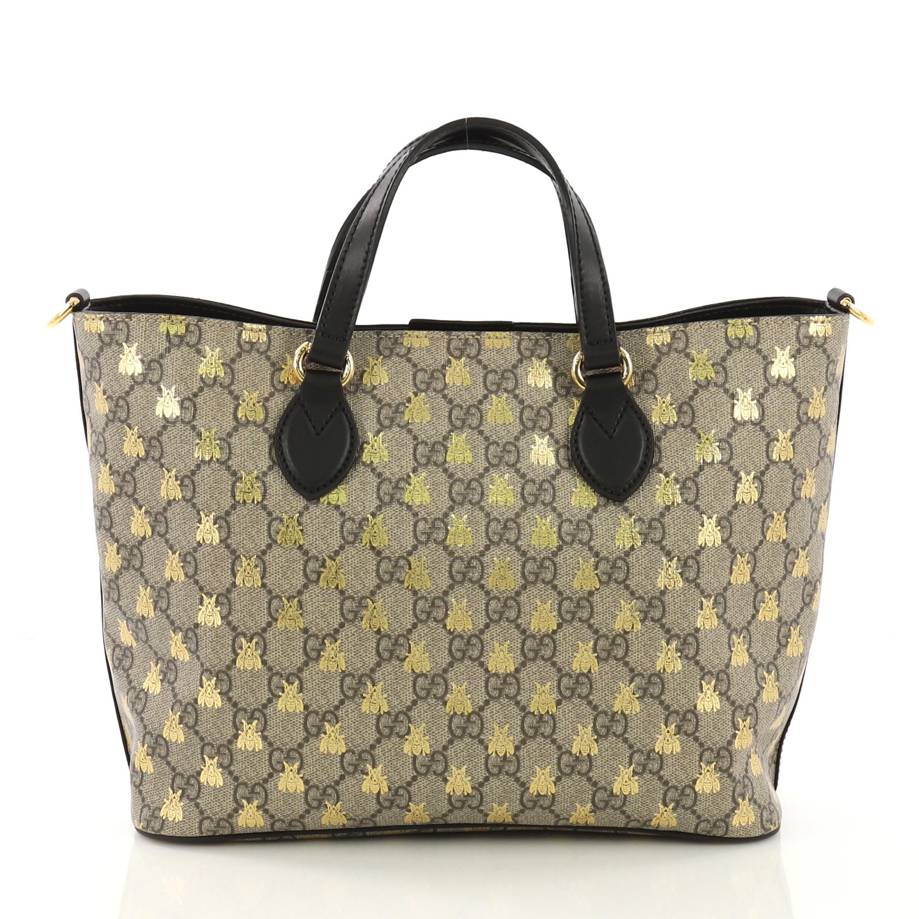 Gucci Convertible Soft Tote Printed GG Coated Canvas Small In Excellent Condition In NY, NY