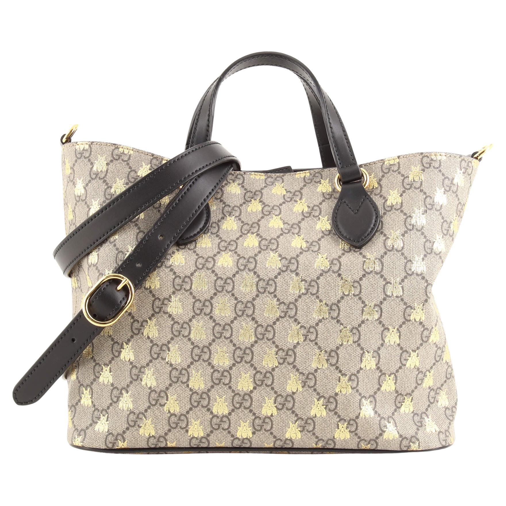 Gucci Convertible Soft Tote Printed GG Coated Canvas Small For Sale
