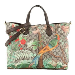 Gucci Convertible Soft Tote Tian Print GG Coated Canvas Medium