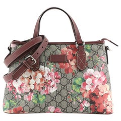 Gucci Convertible Tote Blooms Print GG Coated Canvas Small