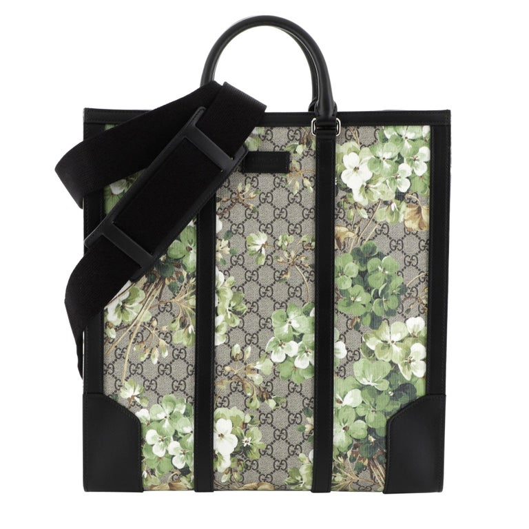 Gucci Convertible Tote Blooms Print GG Coated Canvas Tall at 1stDibs