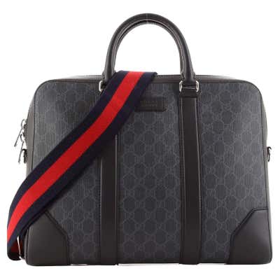 Gucci Black Leather Suitcase Travel Beauty Case Bag keys Locks Rigid ...