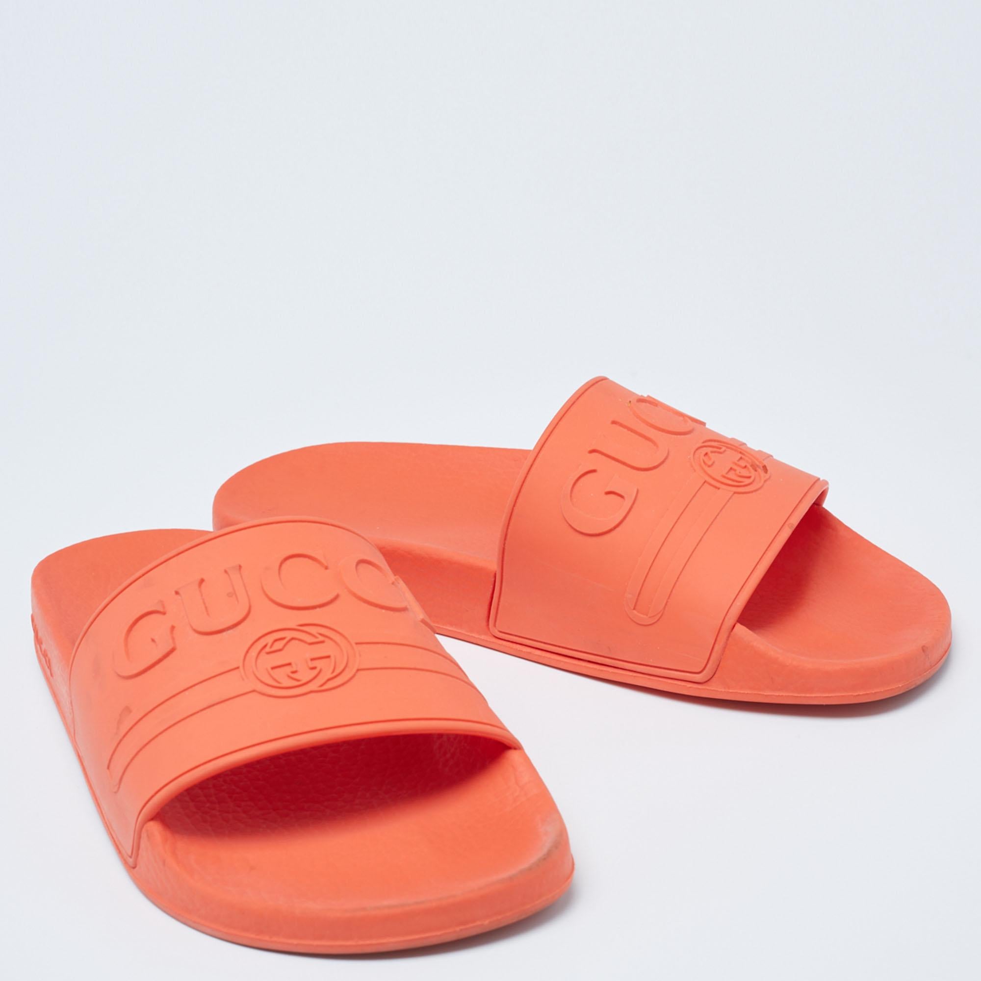 gucci orange slides