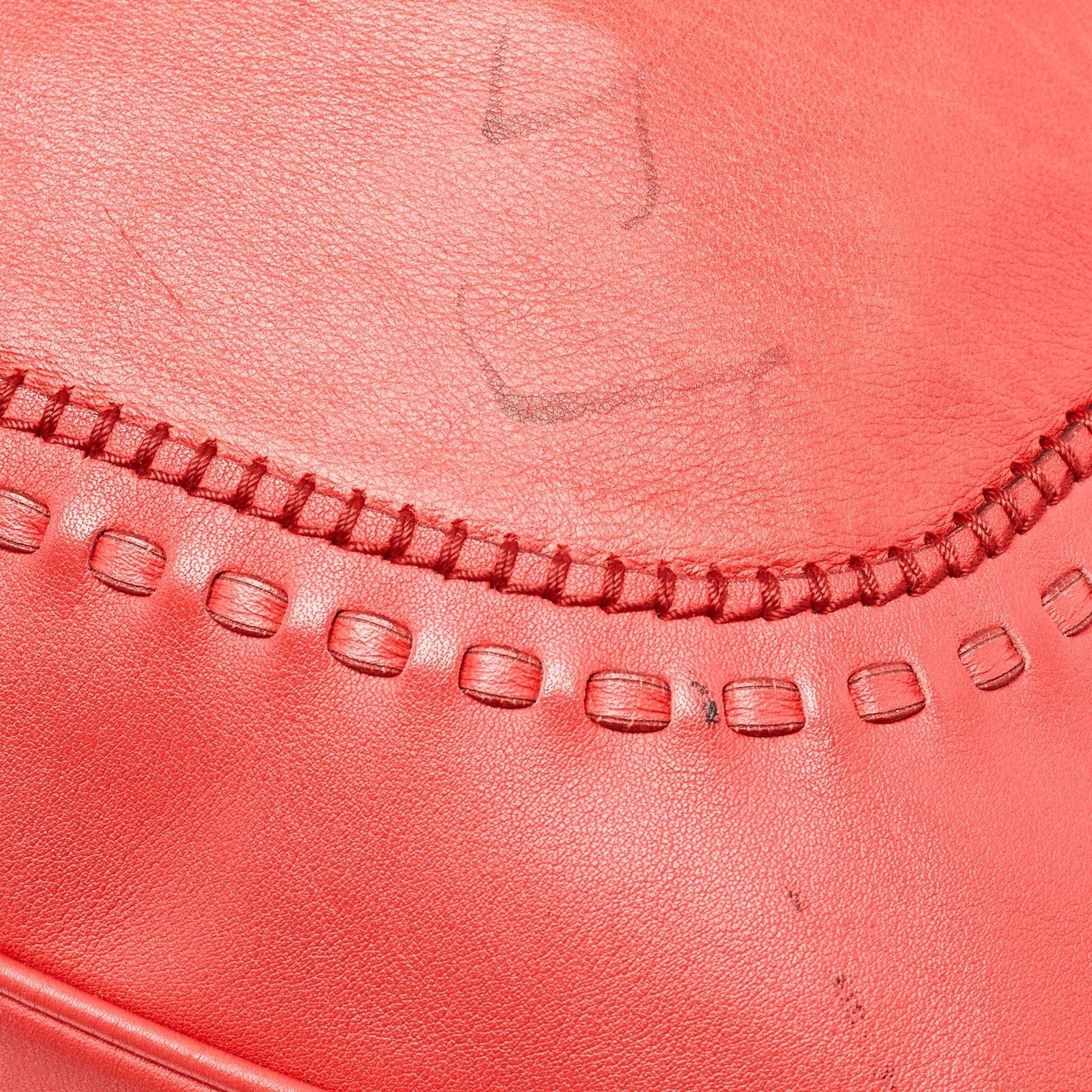 Gucci Coral Red Leather Large New Jackie Hobo For Sale 8
