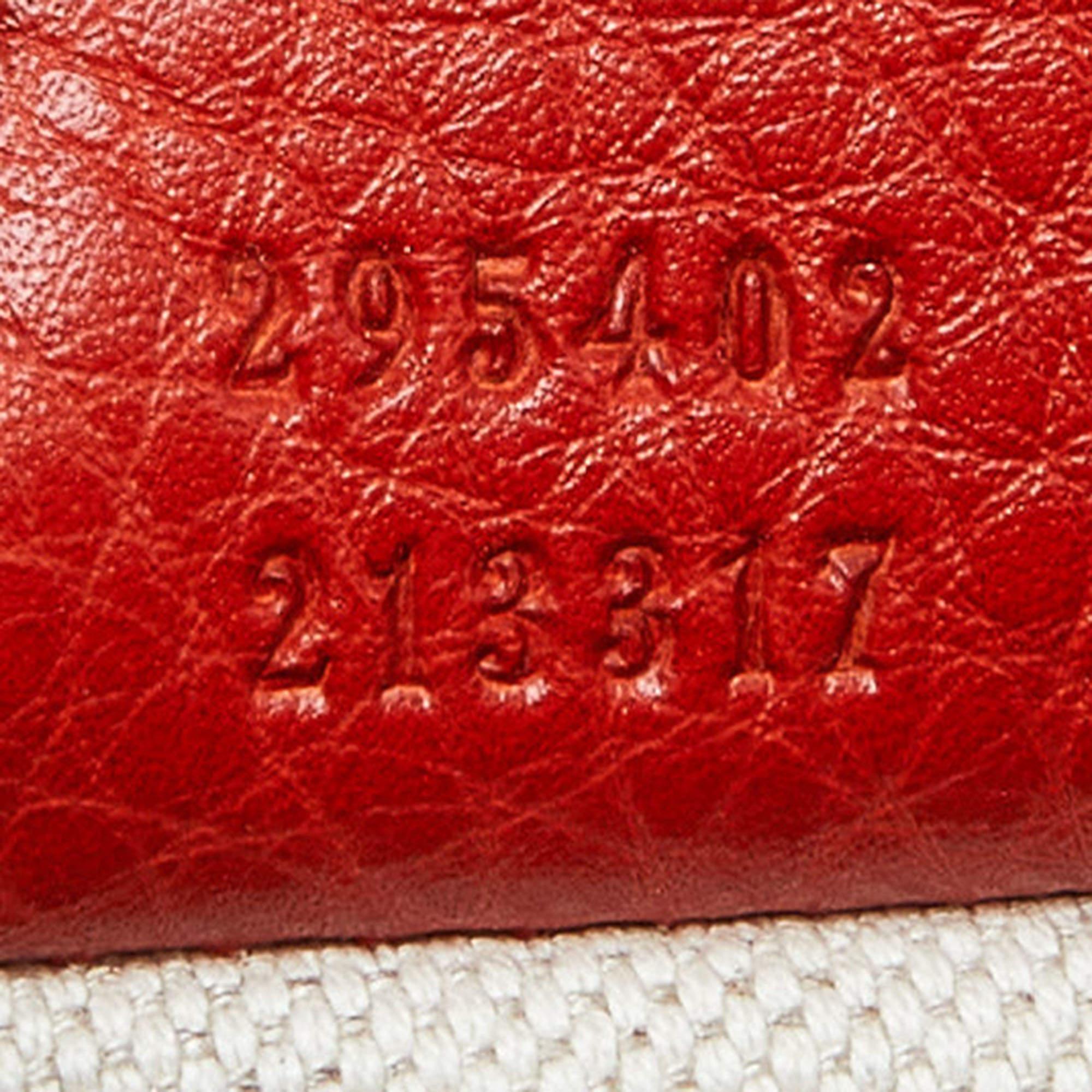 Gucci Coral Red Leather Medium Emily Shoulder Bag For Sale 8