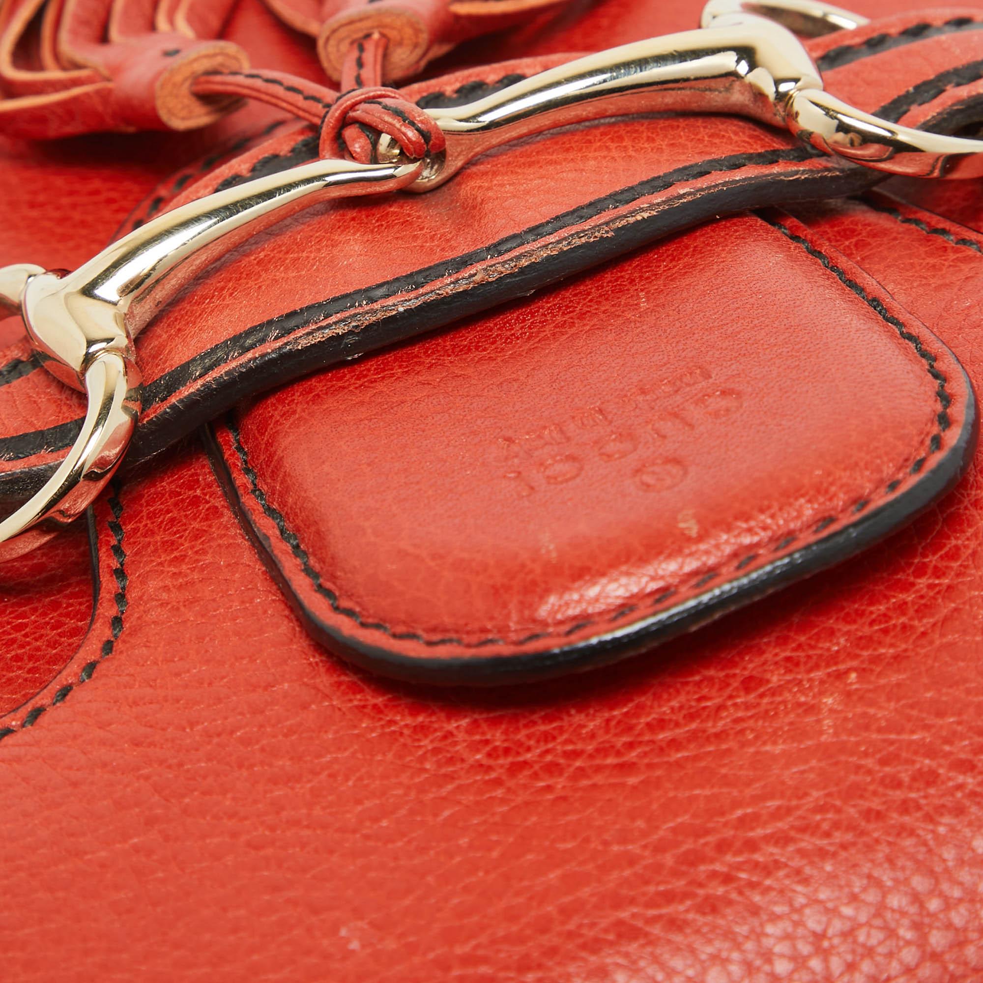 Gucci Coral Red Leather Medium Emily Shoulder Bag 1