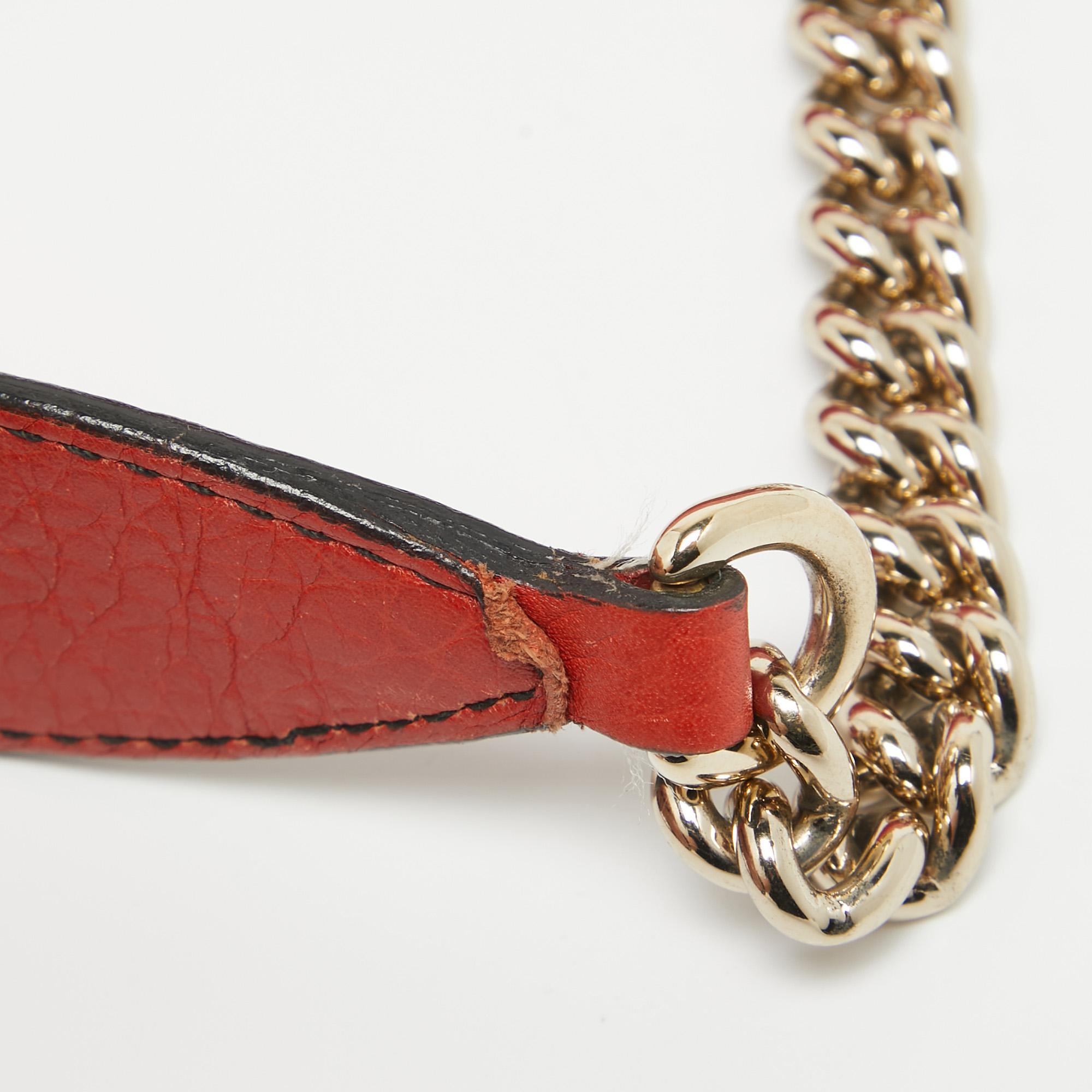 Gucci Coral Red Leather Medium Emily Shoulder Bag 3