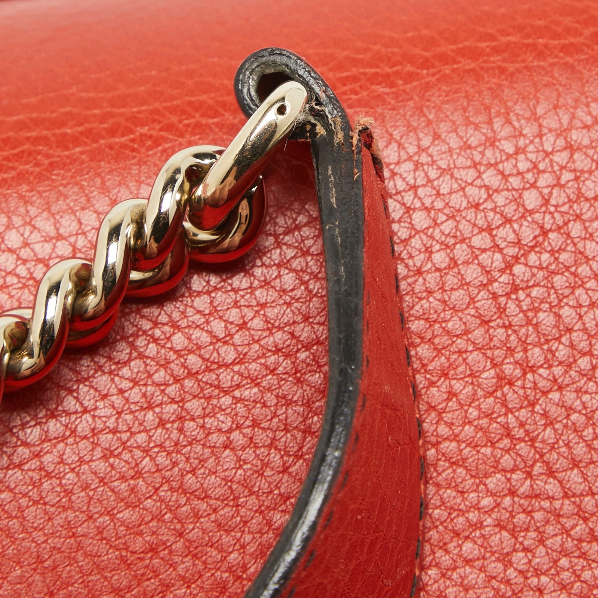 Gucci Coral Red Leather Medium Emily Shoulder Bag 5