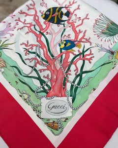 Gucci “Coralli” Silk Scarf by Vittorio Accornero, 1968
