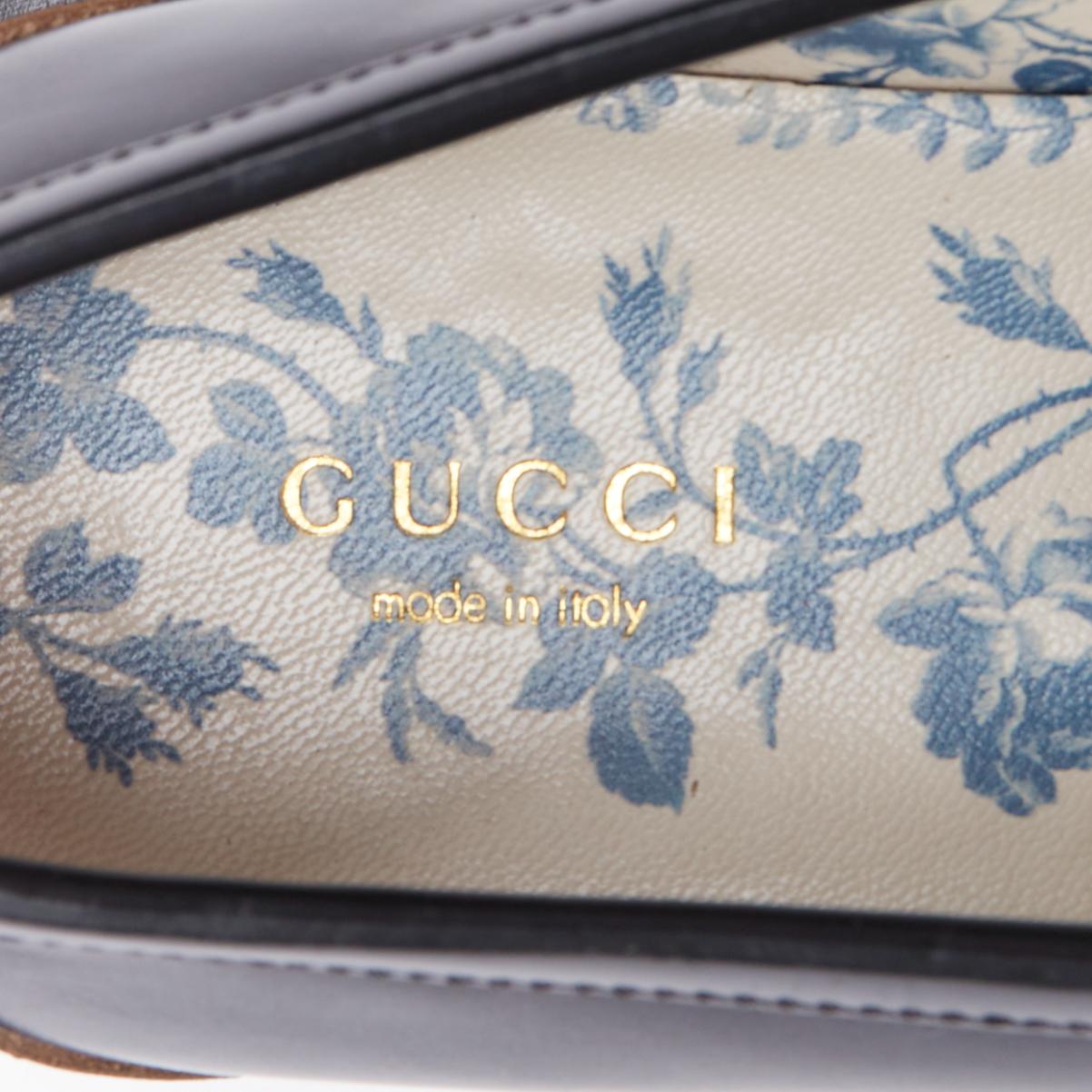 GUCCI Cordovan Lux Lug Sole black gold horsebit loafers EU38 5