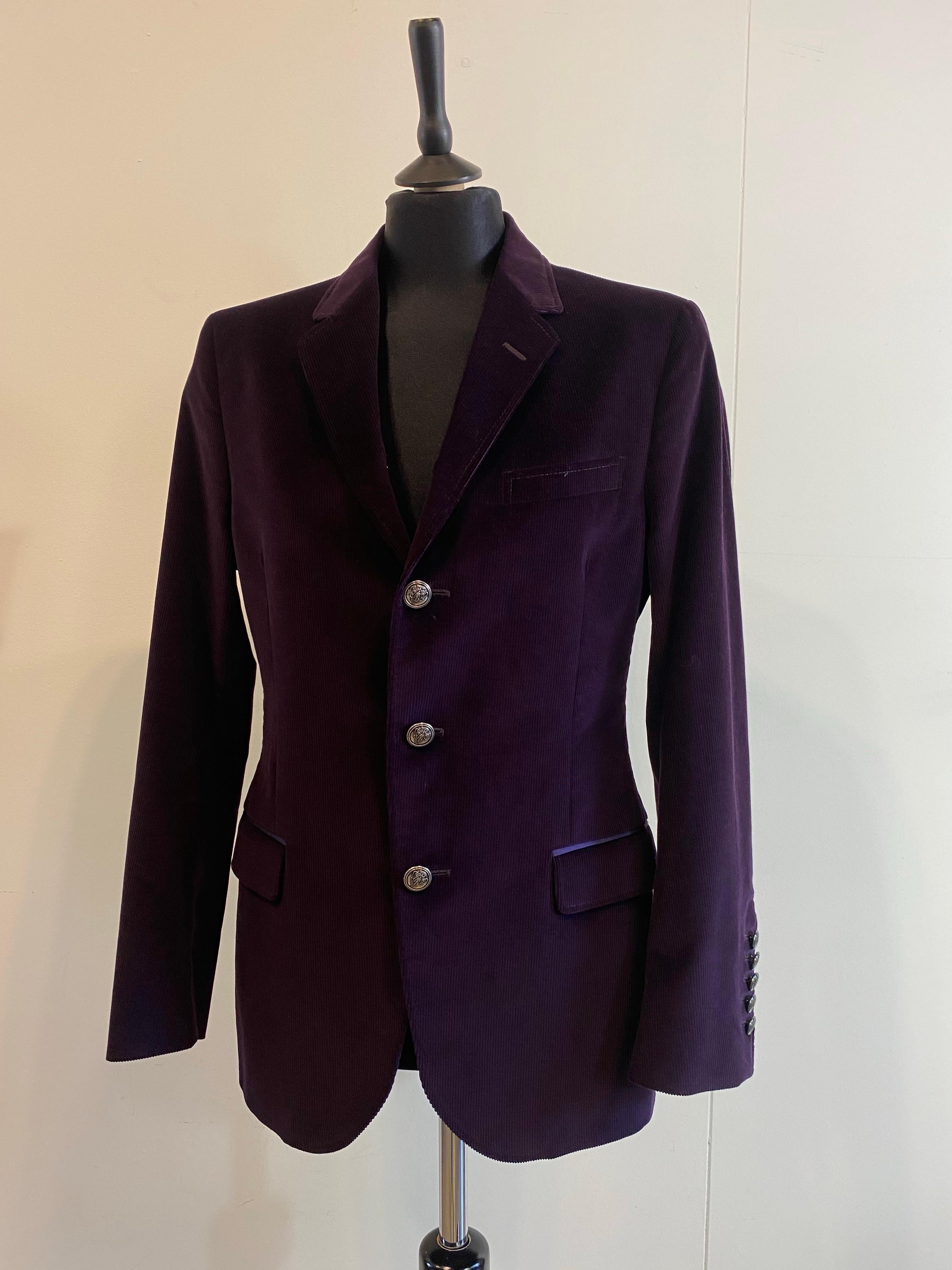 Black Gucci corduory jacket Fall 2010 by Frida Giannini For Sale