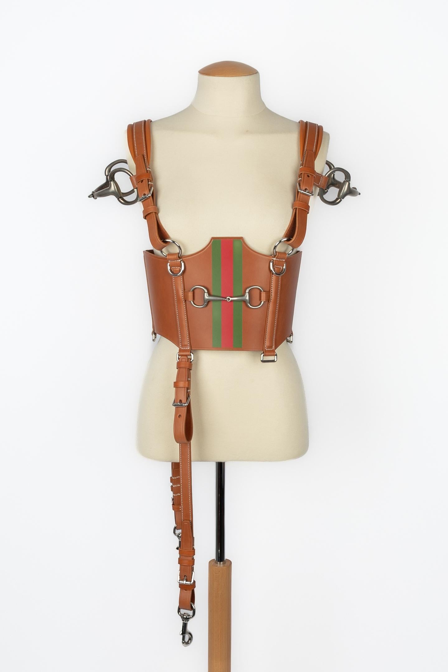 GUCCI - Silvery metal and leather 