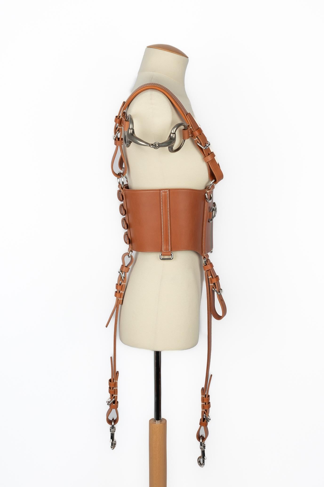 Beige Gucci corset top 'horse saddle' Winter 2021