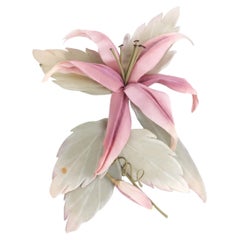 Gucci Broche blanche à fleurs en coton et soie